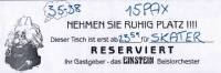 reservation at the Cafe Einstein