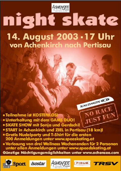 flyer of the skate night